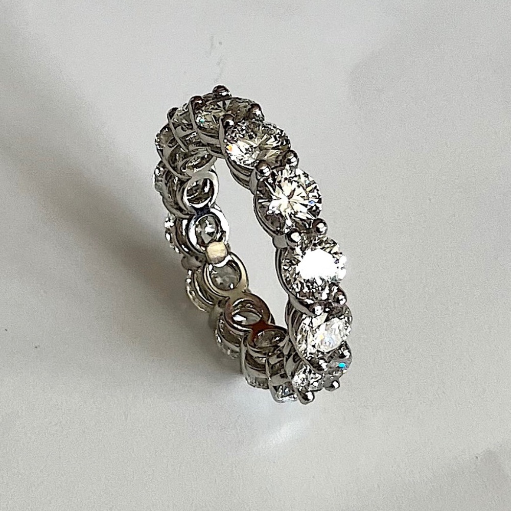 Platinum 7.40ct Diamond Eternity wedding Ring Band